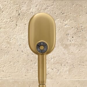 KOHLER 26284-G-2MB Statement Oblong MULTIFUNCTION HAND SHOWER, Maximum Spray Performance& 3 Spray Experiences, Vibrant Brushed Moderne Brass, 1.75 GPM