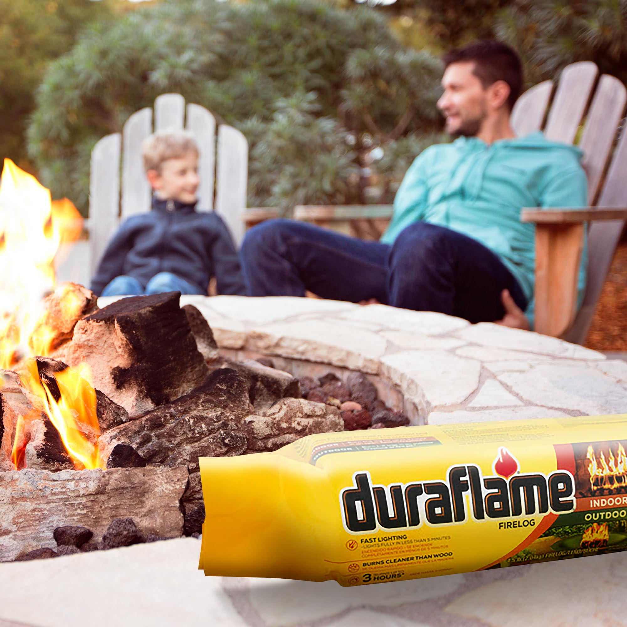 Duraflame 4.5 Pound 3 Hour Long Burn Time Indoor Outdoor Quick Light Fire Log for Camping, Firepits, Bonfires, and Fireplaces (6 Pack)