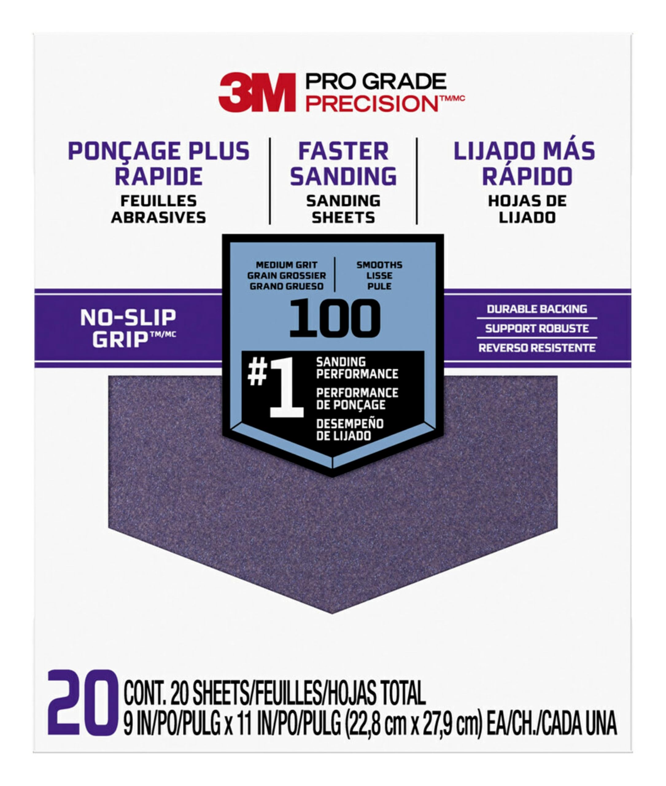 9" x 11" 100 3M Grit Professional Grade Sandpaper [Package of 20]