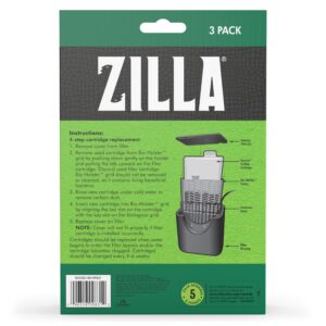 Zilla Reptile Pet Terrarium Water Filter Replacement Cartridge, Large, 3-Pack