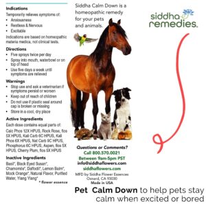 Siddha Remedies Calm Down for Pets | Natural Homeopathic Remedy Calms Dogs, Cats, Furry Pets | Naturally Calms Excitable, Restless Pets in Stormy Weather | Supports Stronger Health