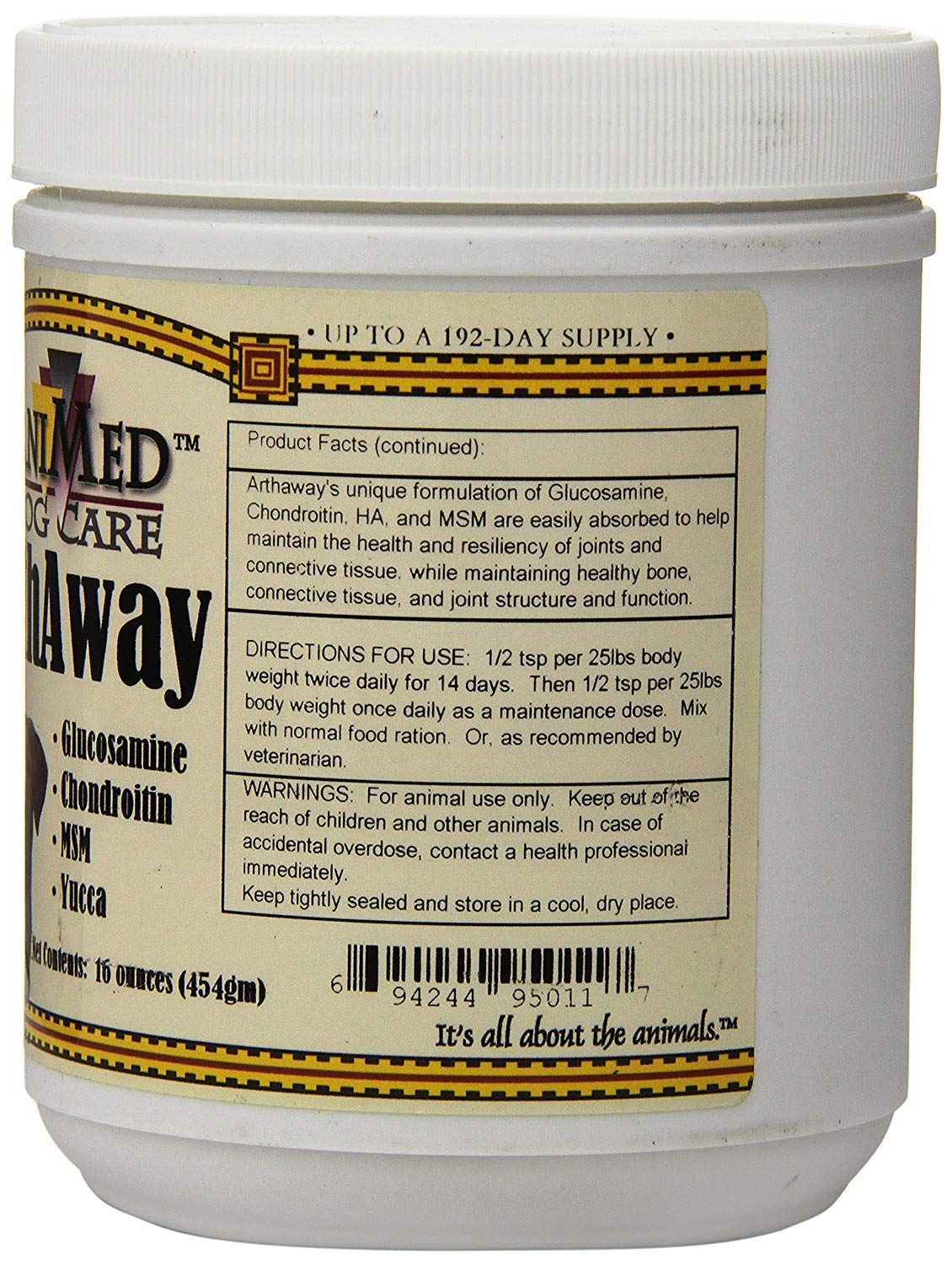 AniMed Arthaway Powder Joint Tissue Supplement for Dogs, 16-Ounce