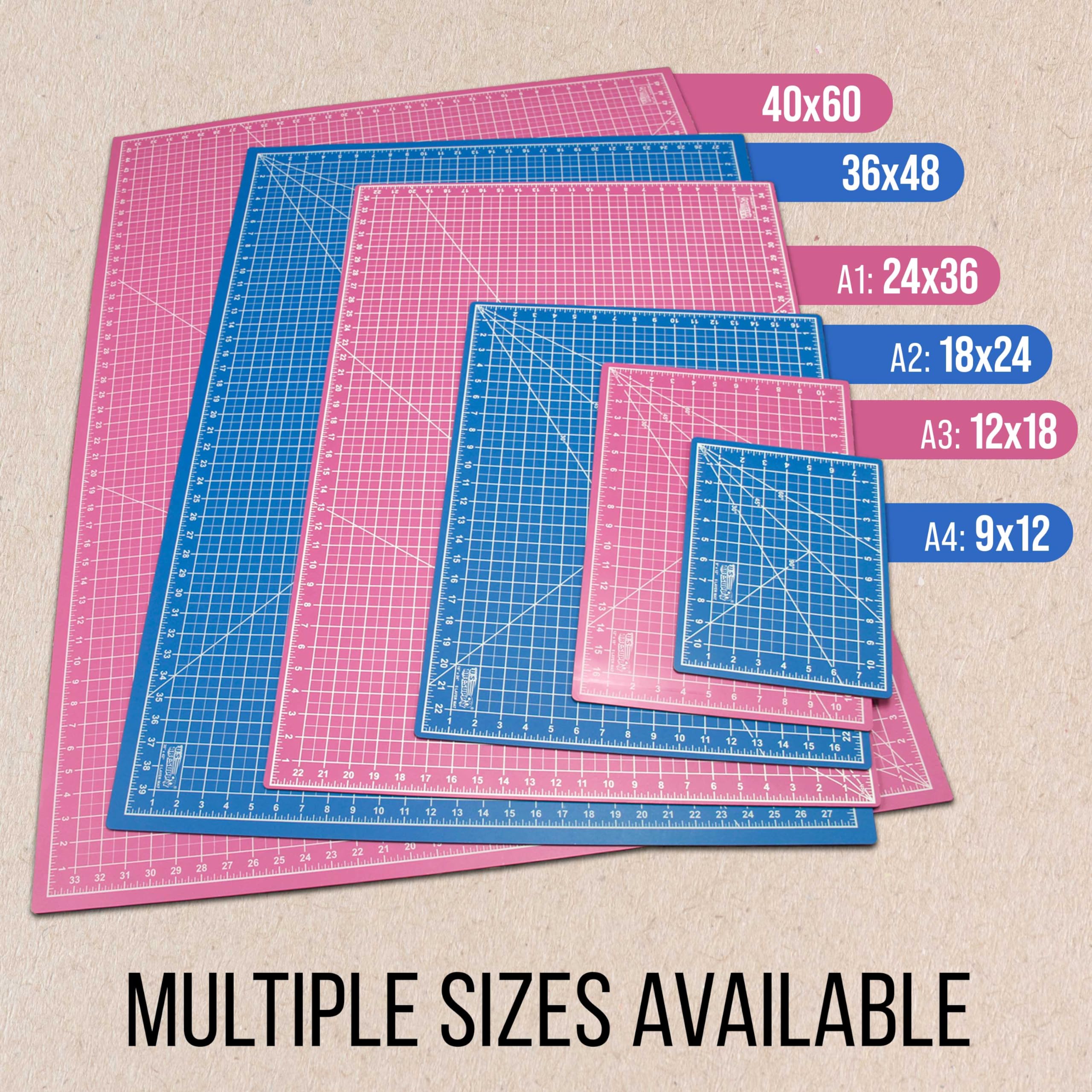 U.S. Art Supply 36" x 48" Pink/Blue Professional Self Healing 5-Ply Double Sided Durable Non-Slip Cutting Mat Great for Scrapbooking, Quilting, Sewing and all Arts & Crafts Projects