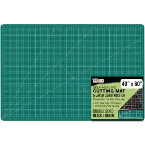 u.s. art supply 40" x 60" green/black professional self healing 5-ply double sided durable non-slip cutting mat great for scrapbooking, quilting, sewing and all arts & crafts projects