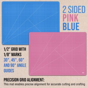 U.S. Art Supply 36" x 48" Pink/Blue Professional Self Healing 5-Ply Double Sided Durable Non-Slip Cutting Mat Great for Scrapbooking, Quilting, Sewing and all Arts & Crafts Projects