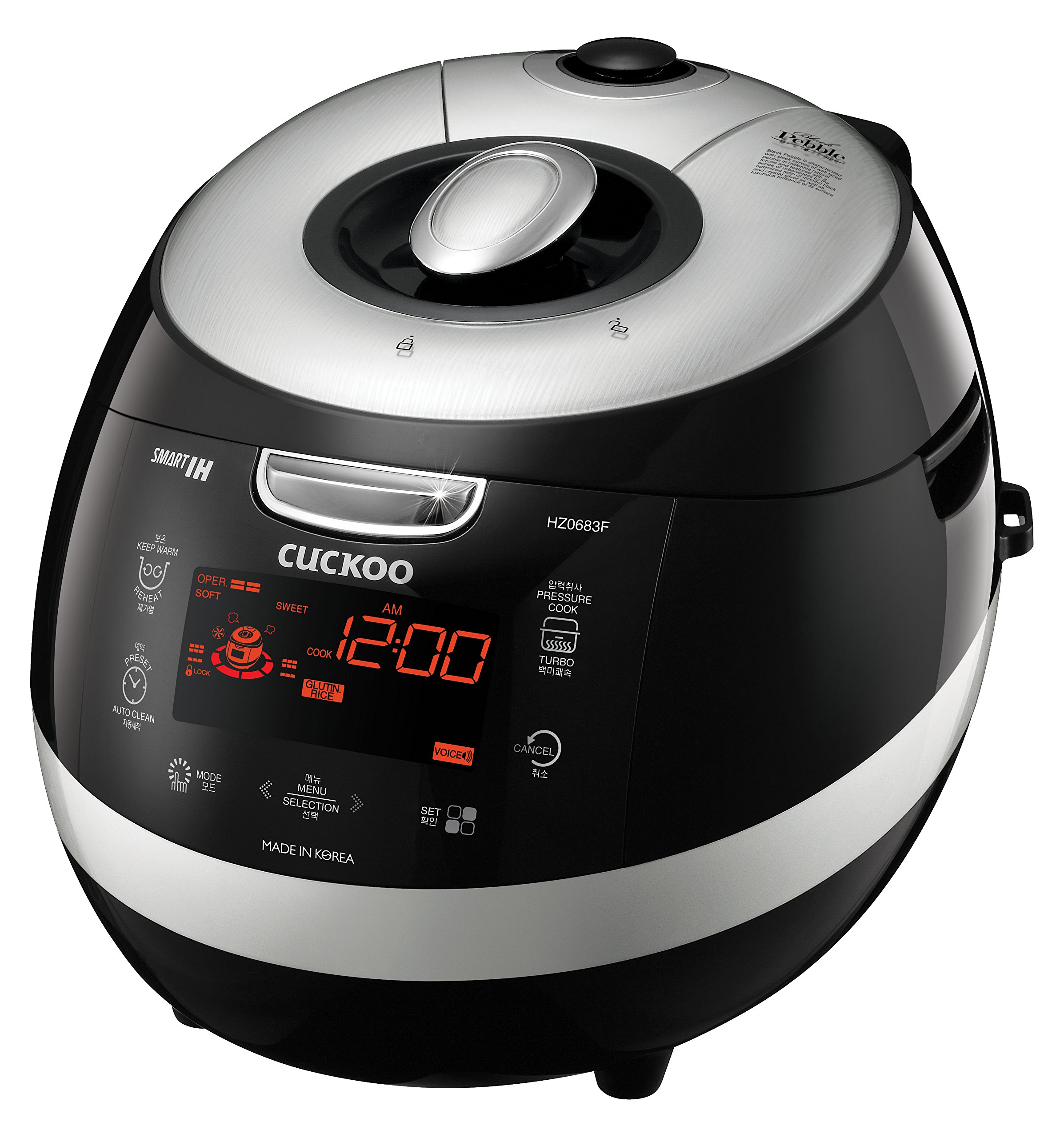 CUCKOO CRP-AHSS1009FN | 10-Cup (Uncooked) Induction Heating Pressure Rice Cooker | 17 Menu Options, Auto-Clean, Energy Saving Mode, Stainless Steel Inner Pot, Made in Korea | White