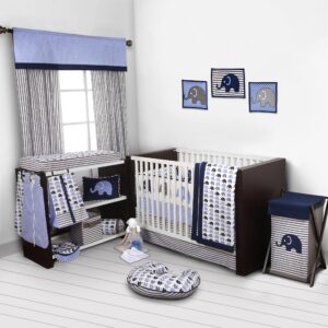 Bacati - Elephants Blue/grey Hamper