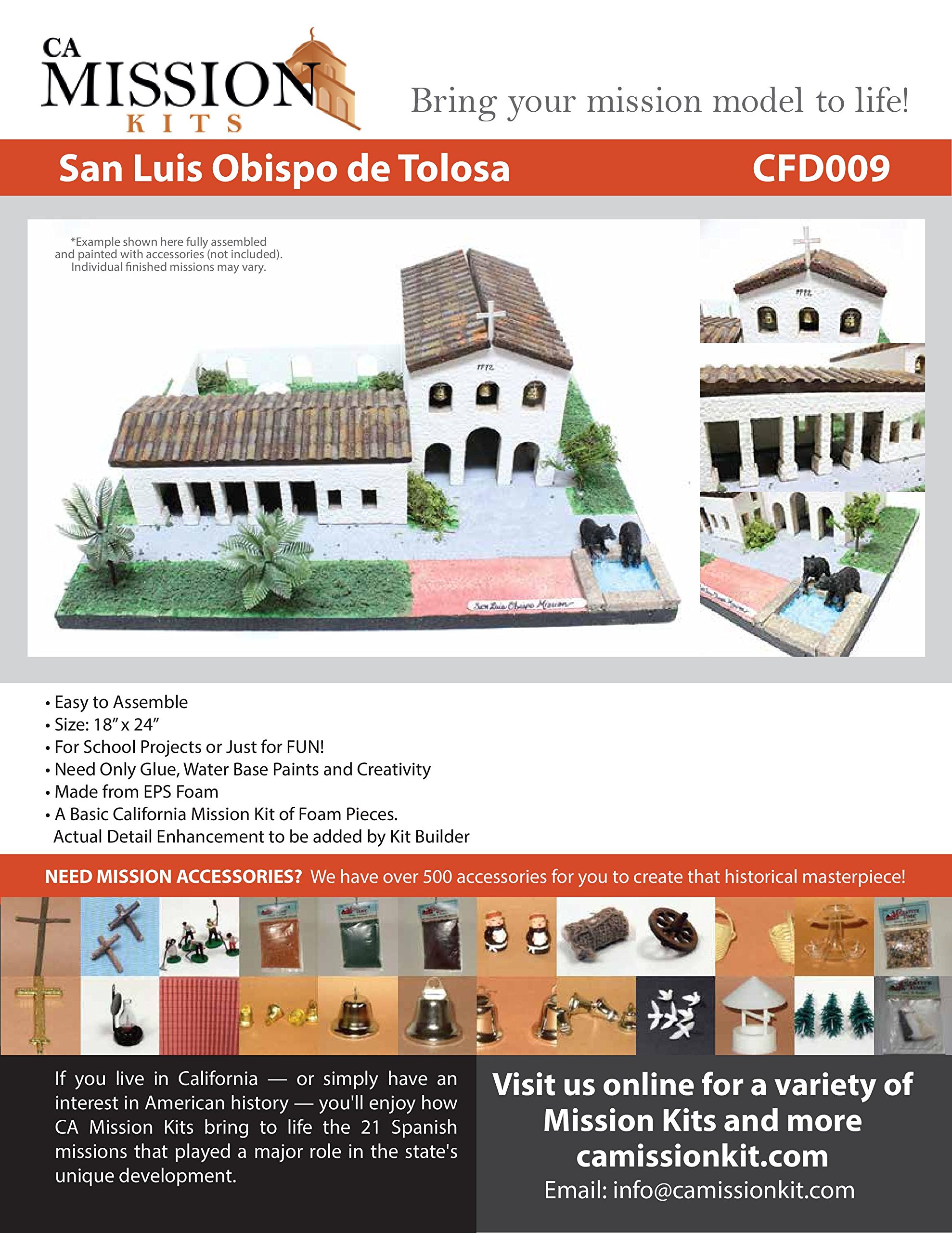 California Mission Model Kit San Luis Obispo Mission