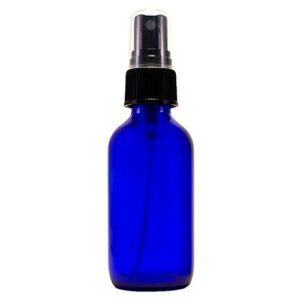 2 oz (60 ml) blue boston round glass bottle w/fine mist sprayer- pack of 12