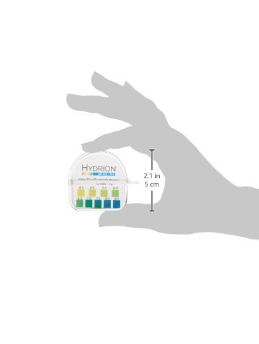 Micro Essential Lab 2210 Plastic Hydrion Vivid Short Range pH Test Paper Dispenser, 4.5 - 8.5 pH, Single Roll