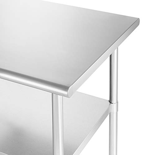 GRIDMANN Stainless Steel Work Table 72 x 24 Inches, NSF Commercial Kitchen Prep Table with Under Shelf for Restaurant and Home