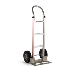 magliner hmk111aa4 aluminum hand truck, horizontal loop handle, 14" x 7-1/2" aluminum diecast nose plate, 500 lb capacity, silver