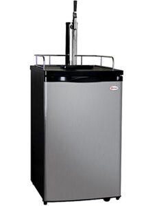 kegco mpk199ss-g guinness dispensing kegerator with black cabinet and stainless steel door