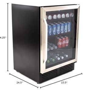 Avanti BCA516SS Beverage Cooler with Digital Temperature Control with Locking Door, Holds Up to 130 Cans and Bottles, 5.0 cu. ft, Black