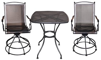 Woodard Cm Rxtv-08Bct Uptown 3-Pc. Balcony Set, Black Steel Bistro Set