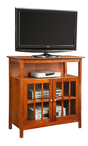 Convenience Concepts Big Sur Highboy TV Stand with Storage Cabinets Home_Furniture_and_Decor, Cherry