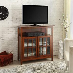 Convenience Concepts Big Sur Highboy TV Stand with Storage Cabinets Home_Furniture_and_Decor, Cherry