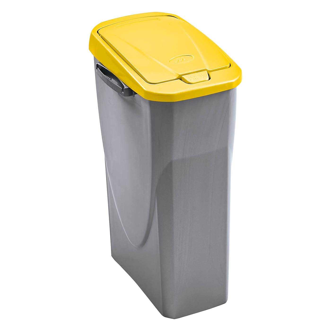 Mondex pls8081-19 25 Litre Plastic Roll Top Bin Waste Bin Metal Grey with Lid 36 x 21.5 x 51 cm, Plastic, Gray, (25 L) EU