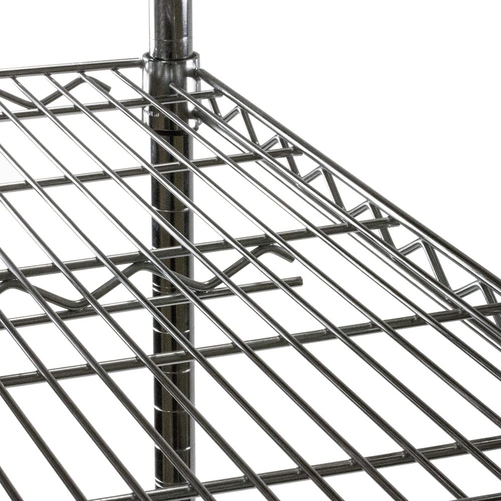 Shelving Inc. 12" d x 12" w x 96" h Chrome Wire Shelving with 4 Tier Shelves, Weight Capacity 800lbs Per Shelf