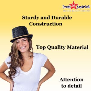 Dress Up America Top Hats for Adults - Shiny Tuxedo Hat for Men and Women - Costume Magician Hat (Black)