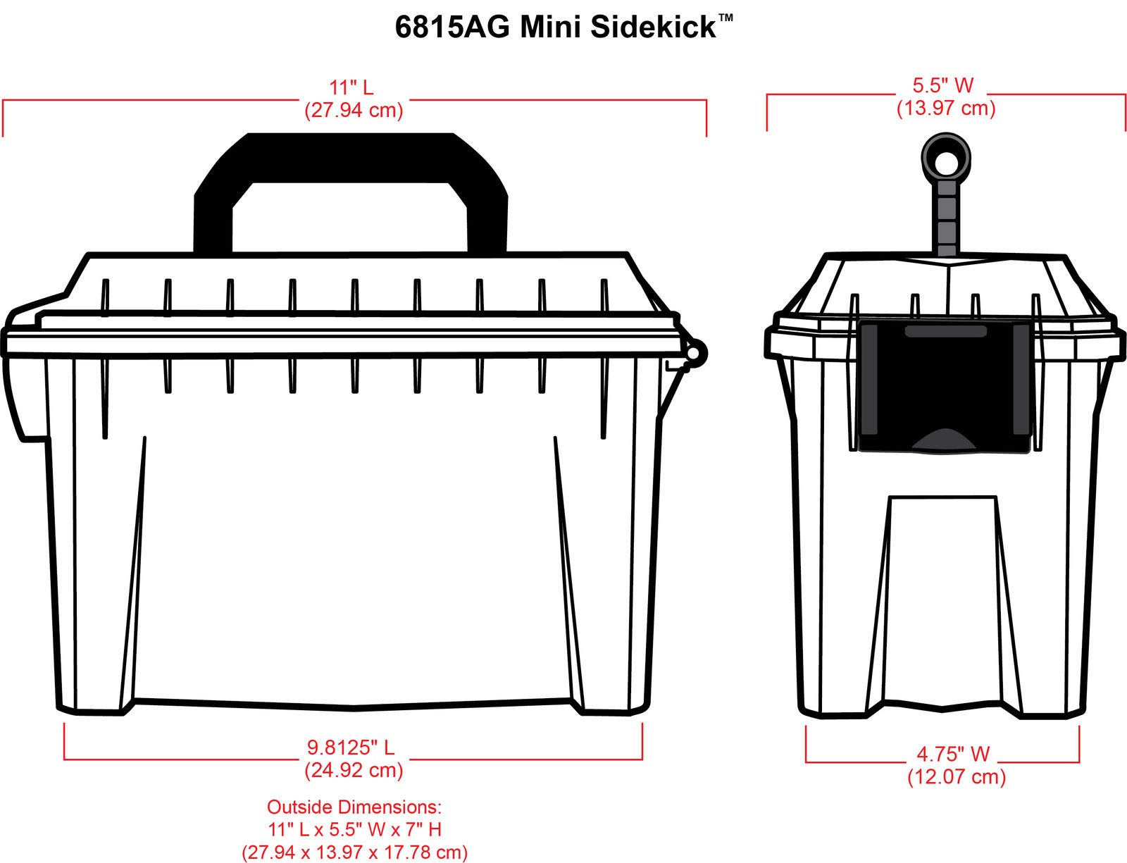 ArtBin 6815AG Mini Sidekick Carrying Case, Portable Art & Craft Organizer with Handle, [1] Plastic Storage Case, Clear