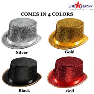 Dress Up America Top Hats for Adults - Shiny Tuxedo Hat for Men and Women - Costume Magician Hat (Black)