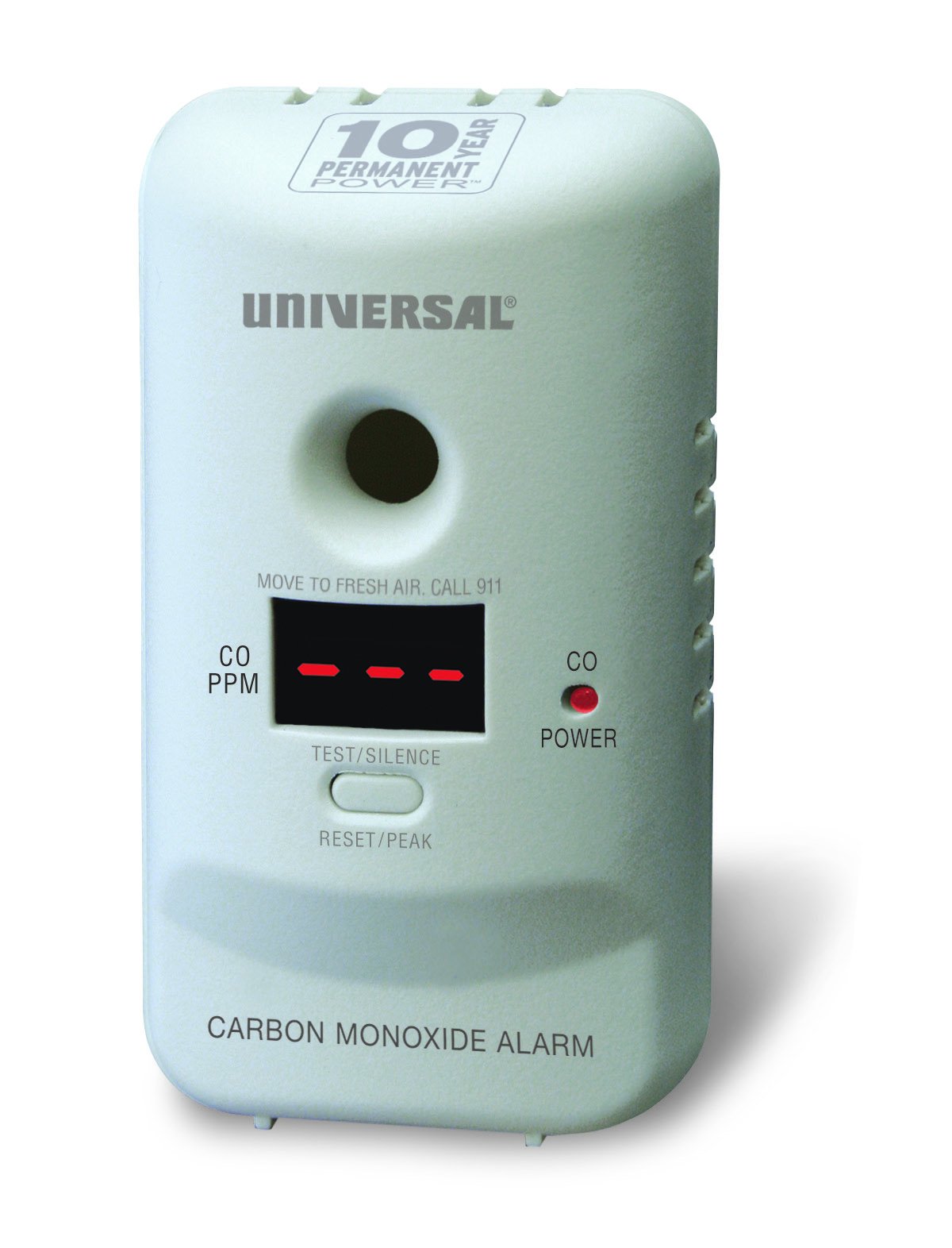 Universal Security Instruments 10 Year Tamper Proof Permanent Power Sealed Battery Carbon Monoxide Smart Alarm with Display Screen, Model MCD305SB