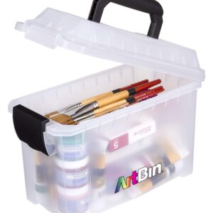 ArtBin 6815AG Mini Sidekick Carrying Case, Portable Art & Craft Organizer with Handle, [1] Plastic Storage Case, Clear