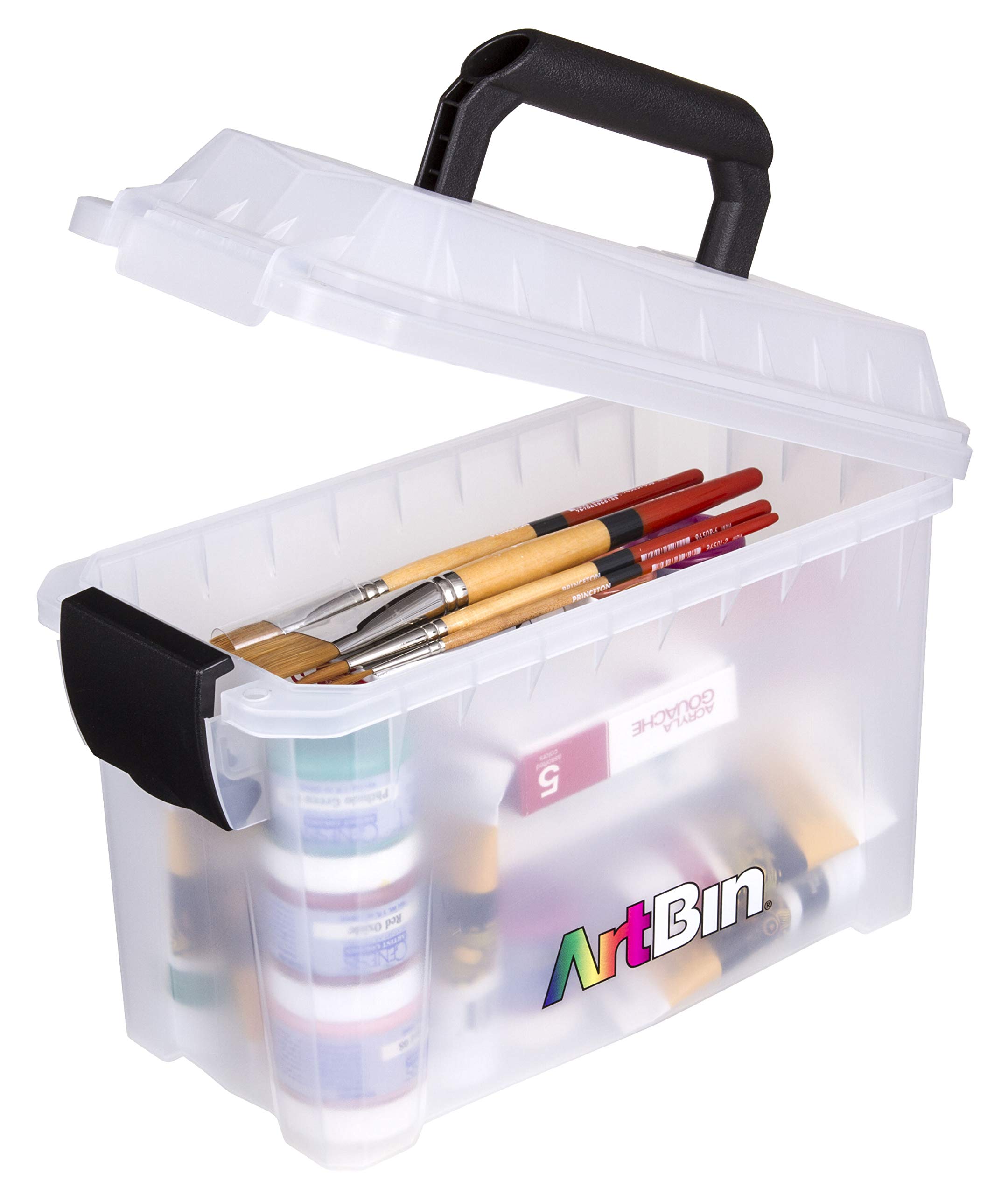 ArtBin 6815AG Mini Sidekick Carrying Case, Portable Art & Craft Organizer with Handle, [1] Plastic Storage Case, Clear