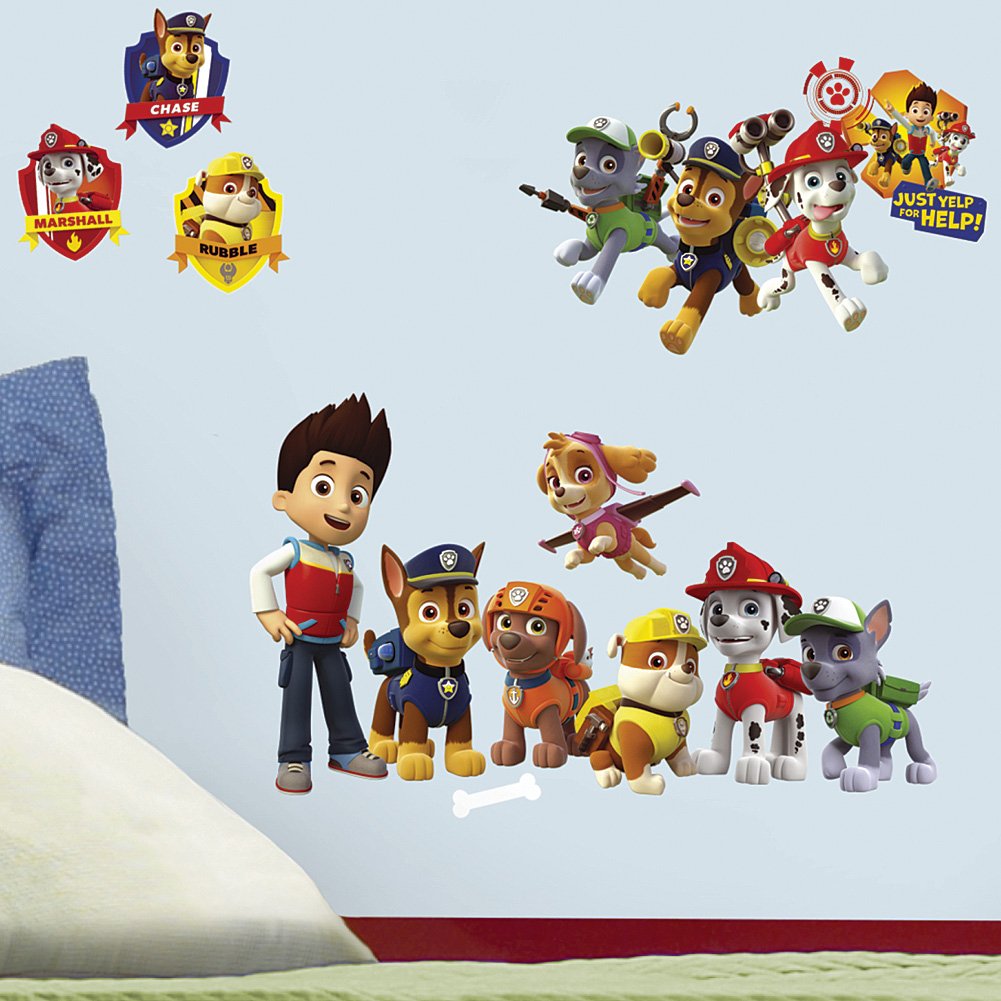 RoomMates RMK2640SCS Paw Patrol Peel and Stick Wall Decals 10 inch x 18 inch