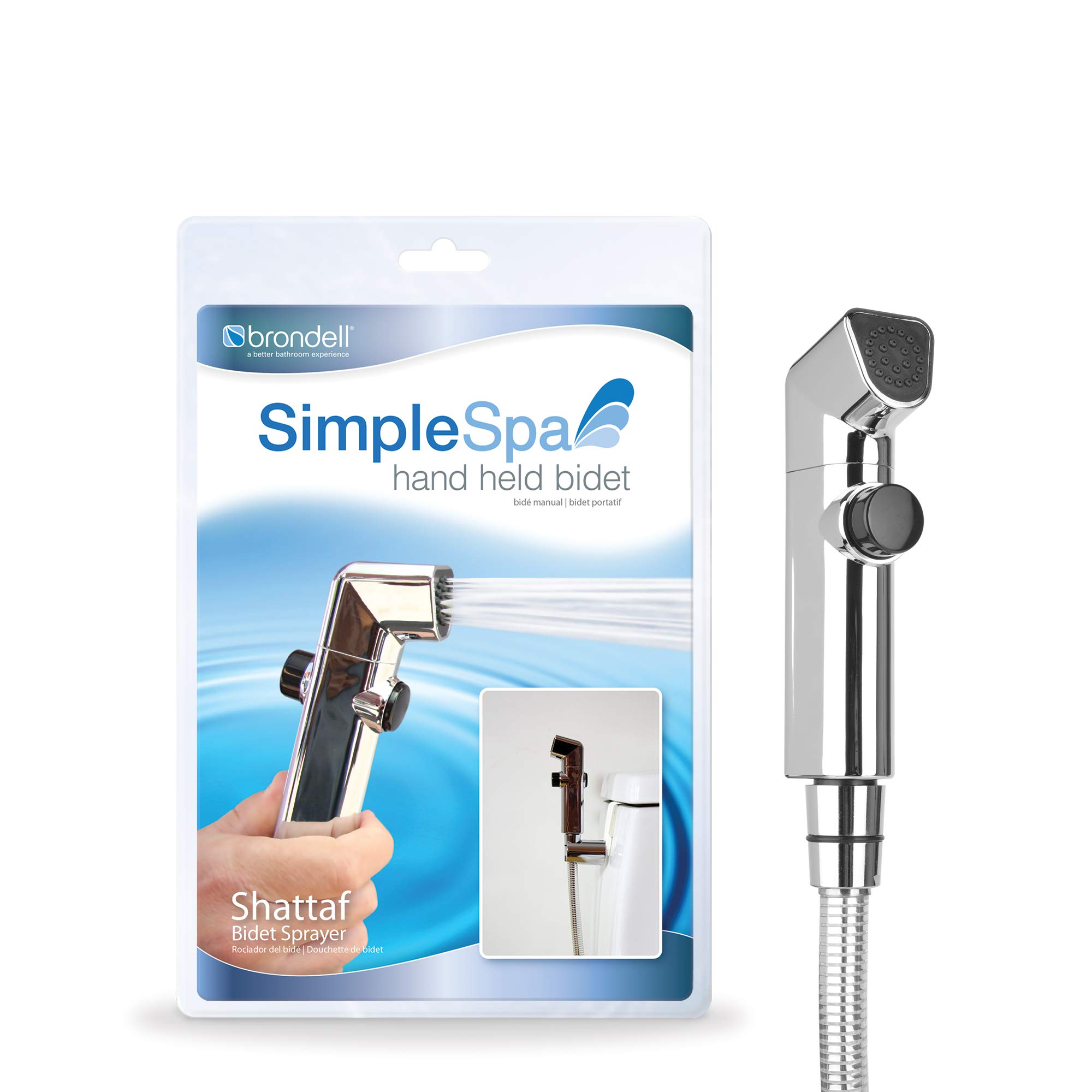 Brondell SimpleSpa Hand Held Bidet Shattaf Sprayer, Silver