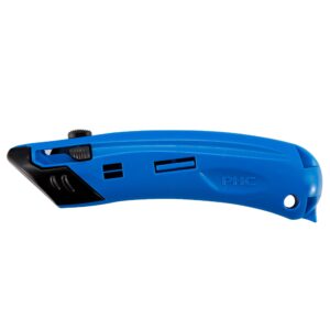 pacific handy cutter guarded self retracting safety cutter, ambidextrous box cutter box with sp017 safety point blade, blue (ez4)