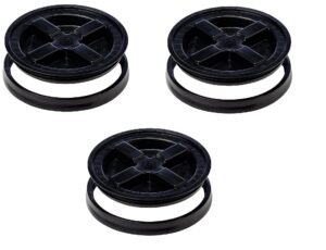 gamma seal lid, black - 3 pack