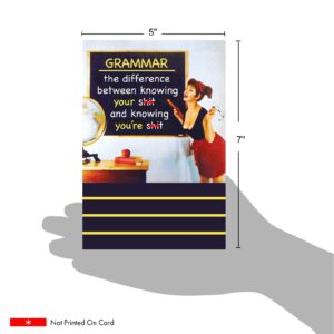 NobleWorks - Humorous Birthday Greeting Card with 5 x 7 Inch Envelope (1 Card) Bday Grammar Birthday 4126