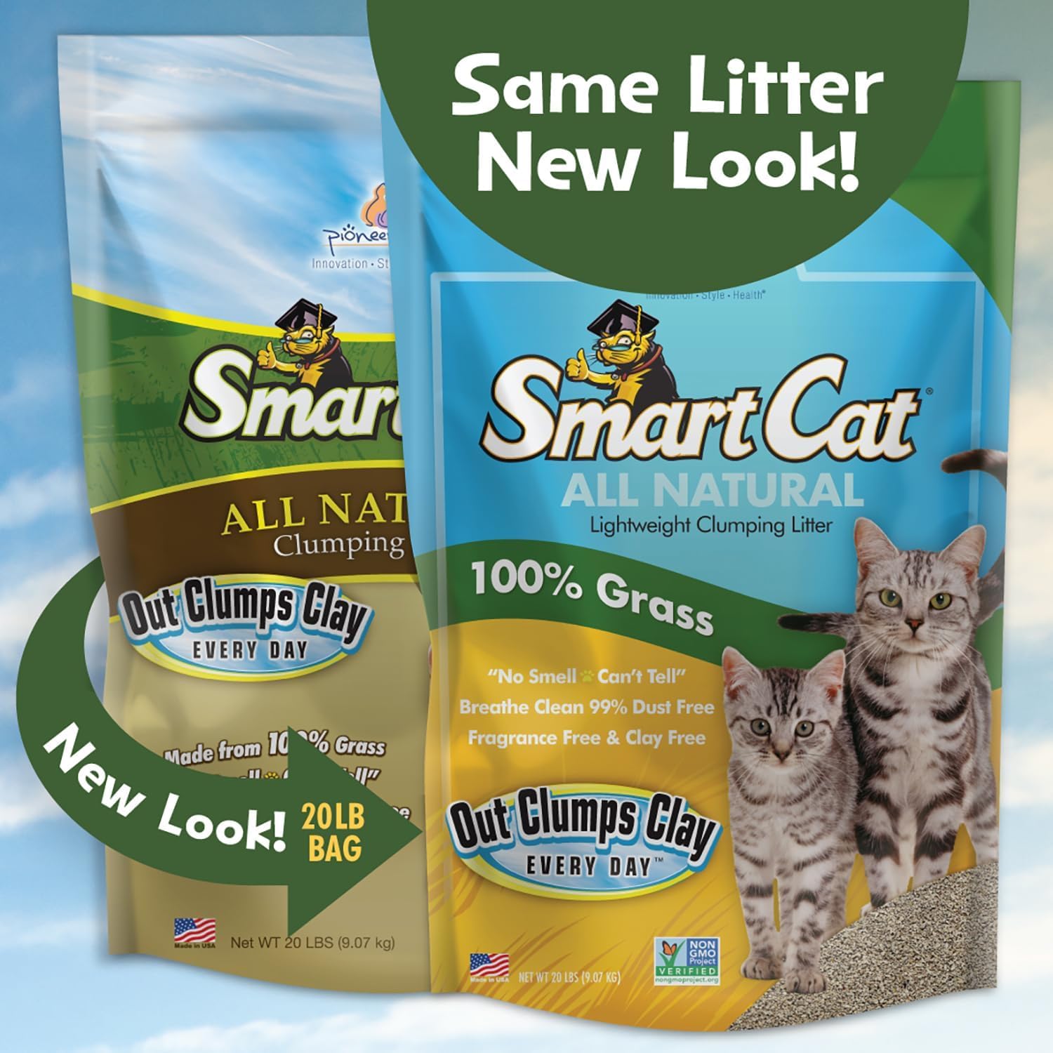 SmartCat All Natural Clumping Cat Litter, 10 Pound (160oz 1 Pack) - Alternative to Clay and Pellet Litter - Chemical and 99% Dust Free - Unscented and Lightweight