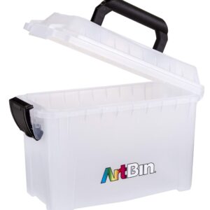 ArtBin 6815AG Mini Sidekick Carrying Case, Portable Art & Craft Organizer with Handle, [1] Plastic Storage Case, Clear