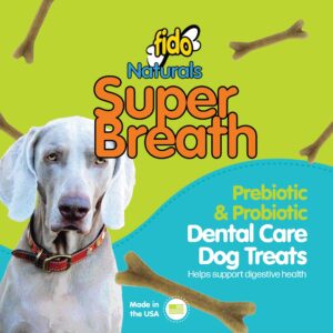 Fido Super Breath Dental Care Bones for Dogs - 8 Treats Per Pack (3 Pack) - Dog Dental Treats for Medium Dogs (Made in USA) - Dog Dental Chews Help Reduce Plaque, Tartar Buildup, and Freshens Breath