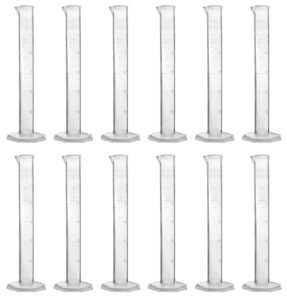 12pk graduated cylinders, 25ml - class b tolerance - octagonal base - polypropylene plastic - industrial quality, autoclavable - eisco labs