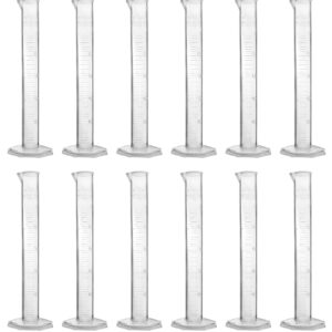 12PK Graduated Cylinders, 25mL - Class B Tolerance - Octagonal Base - Polypropylene Plastic - Industrial Quality, Autoclavable - Eisco Labs