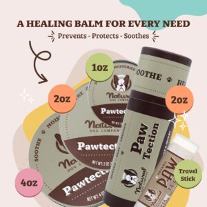 PawTection Balm Stick for Dogs (2oz) All-Natural, Lick-Safe Dog Paw Protector, Moisturizing Dog Paw Balm for Dry, Cracked Pads, Protects Paws from Winter Ice, Salt & Rough Terrain