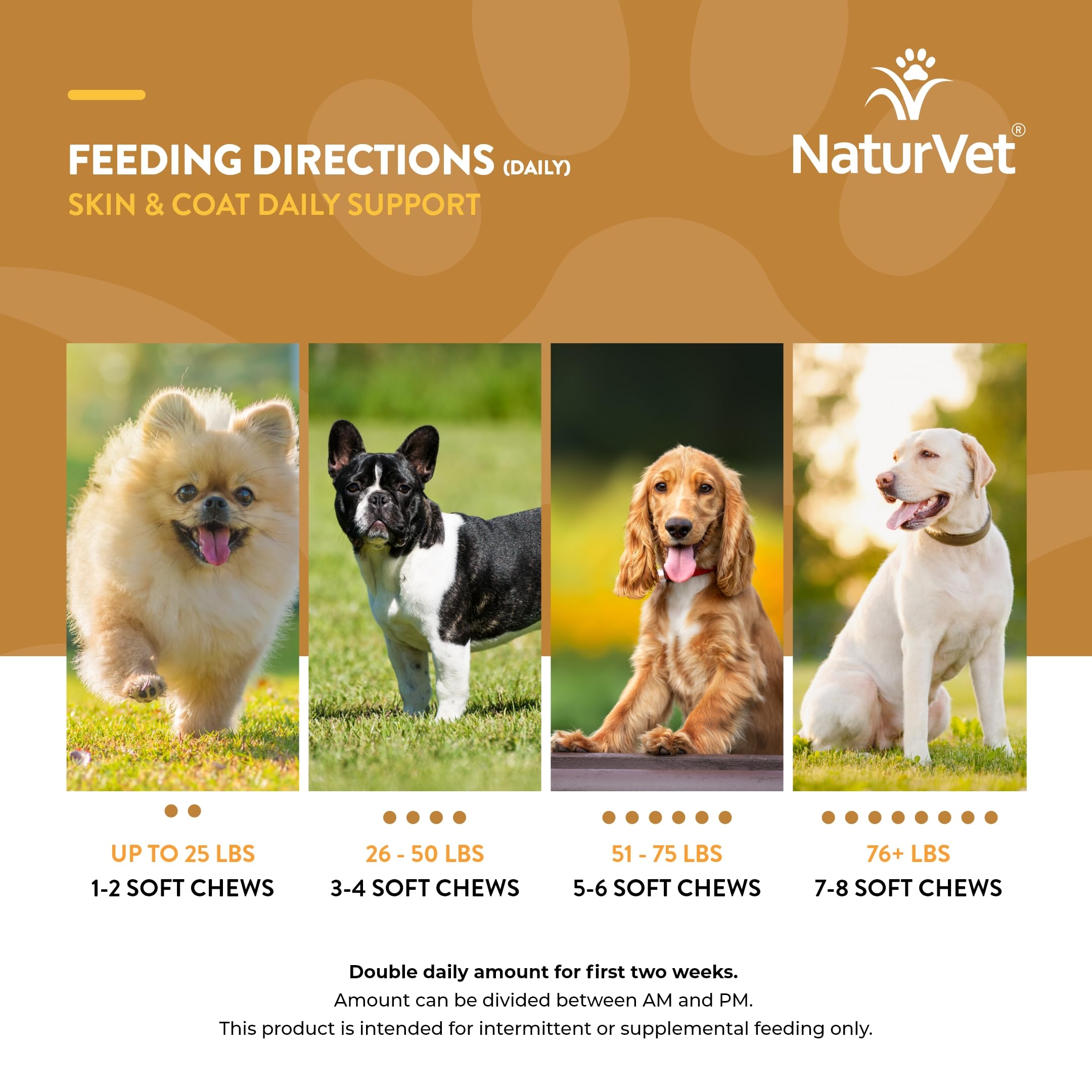 NaturVet Skin and Coat Plus Breath Aid for Dogs, 70 ct Soft Chews, Made in The USA with Globally Source Ingredients