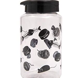 Lixit Food and Treat Storage Jars for Dogs, Cats, Small Animals and Birds (128oz, Cats - Black)