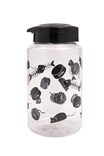 Lixit Food and Treat Storage Jars for Dogs, Cats, Small Animals and Birds (128oz, Cats - Black)