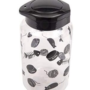 Lixit Food and Treat Storage Jars for Dogs, Cats, Small Animals and Birds (128oz, Cats - Black)