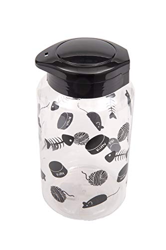 Lixit Food and Treat Storage Jars for Dogs, Cats, Small Animals and Birds (128oz, Cats - Black)