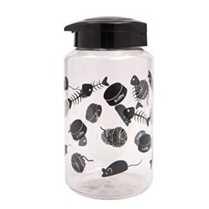 Lixit Food and Treat Storage Jars for Dogs, Cats, Small Animals and Birds (128oz, Cats - Black)