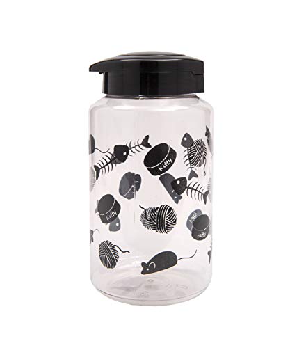 Lixit Food and Treat Storage Jars for Dogs, Cats, Small Animals and Birds (128oz, Cats - Black)