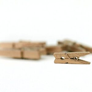 LWR CRAFTS Wooden Mini Clothespins 500 Per Pack 1" 2.5cm (Golden)