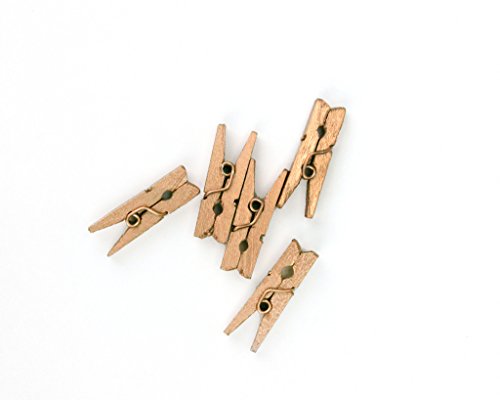 LWR CRAFTS Wooden Mini Clothespins 500 Per Pack 1" 2.5cm (Golden)