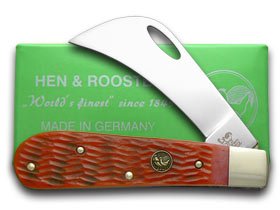 Hen and Rooster Red Pickbone Hawkbill Pocket Knife Knives